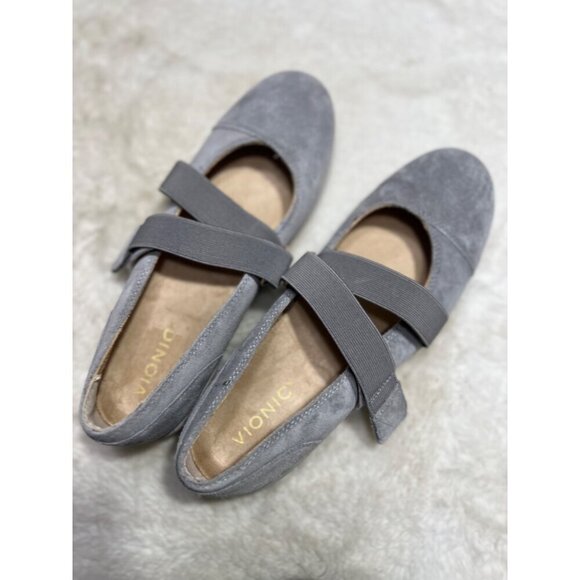 Vionic Shelby Mary Jane gray slip on flat shoe women size 9 - Picture 3 of 9